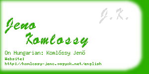 jeno komlossy business card
