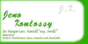 jeno komlossy business card